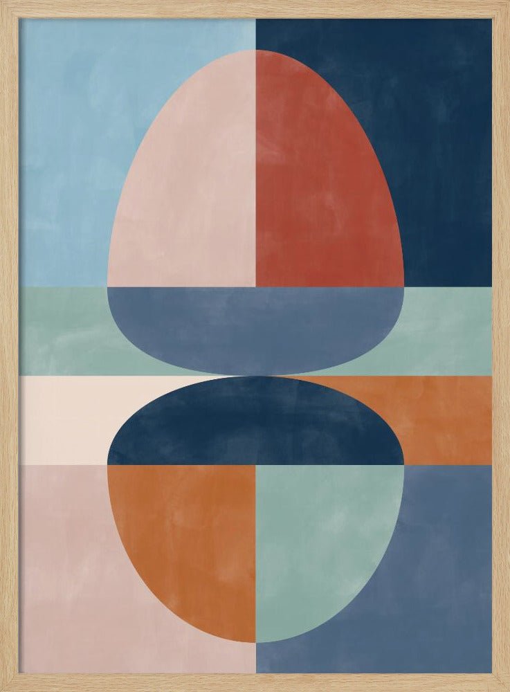 Overlapping Semi - Circles In Earthy Tones - Stretched Canvas, Poster or Fine Art Print - I Heart Wall Art - Poster Print, Canvas Print or Framed Art Print
