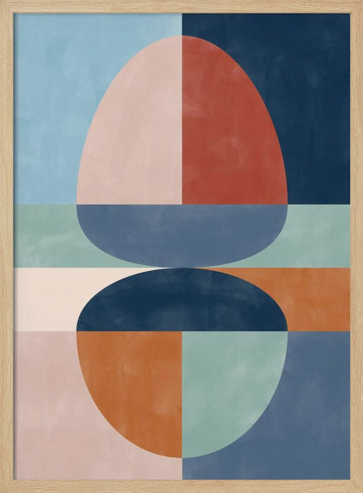 Overlapping Semi - Circles In Earthy Tones - Stretched Canvas, Poster or Fine Art Print - I Heart Wall Art - Poster Print, Canvas Print or Framed Art Print