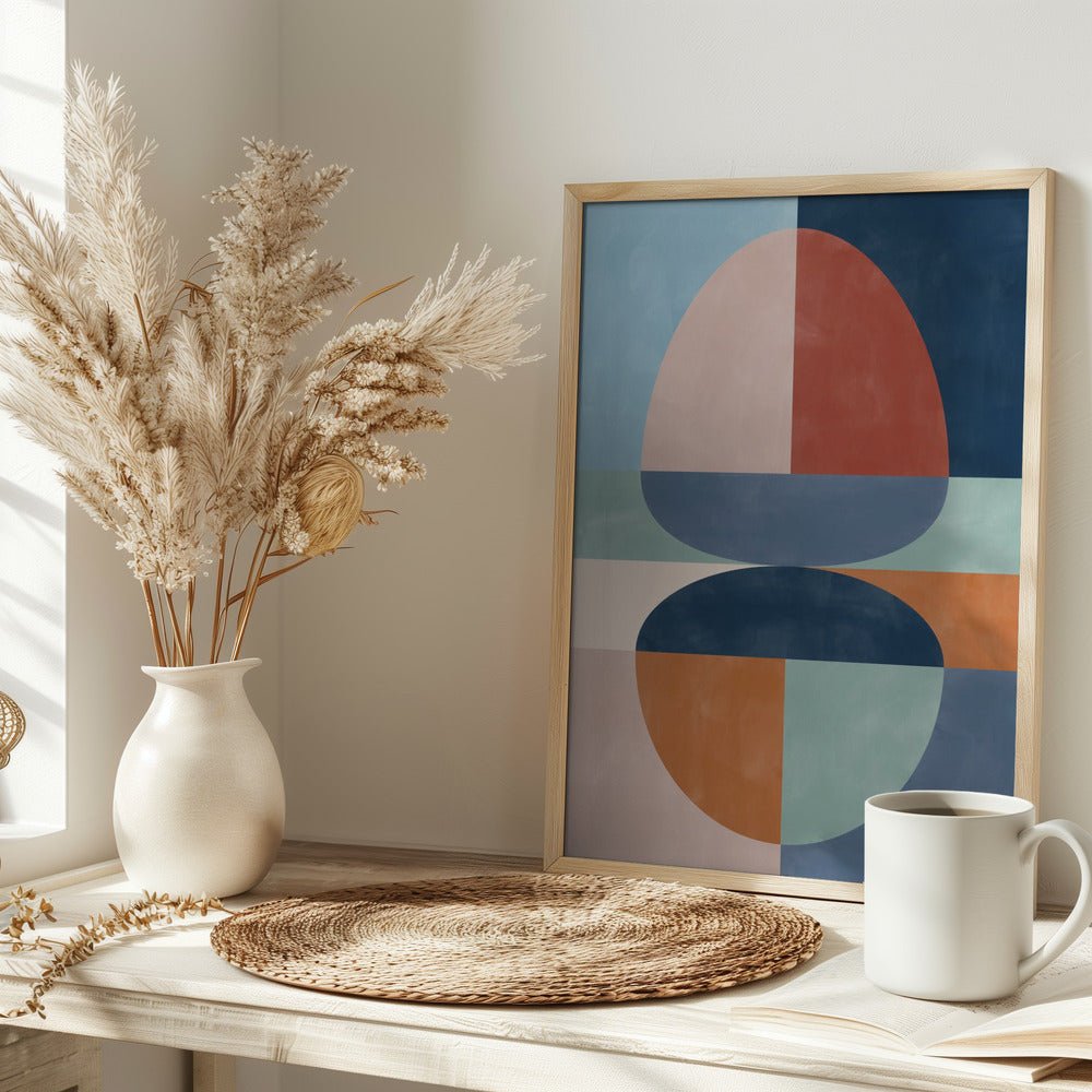 Overlapping Semi - Circles In Earthy Tones - Stretched Canvas, Poster or Fine Art Print - I Heart Wall Art - Poster Print, Canvas Print or Framed Art Print