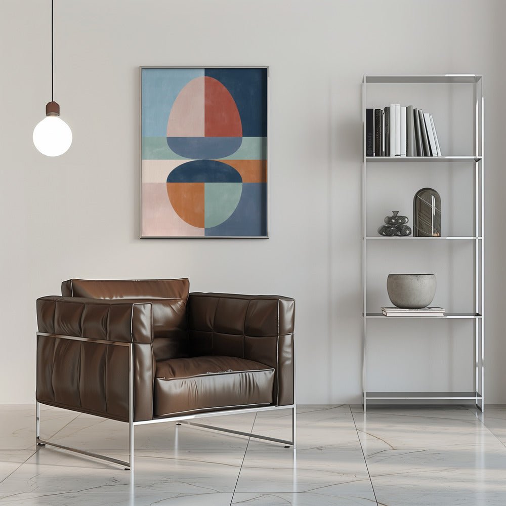 Overlapping Semi - Circles In Earthy Tones - Stretched Canvas, Poster or Fine Art Print - I Heart Wall Art - Poster Print, Canvas Print or Framed Art Print