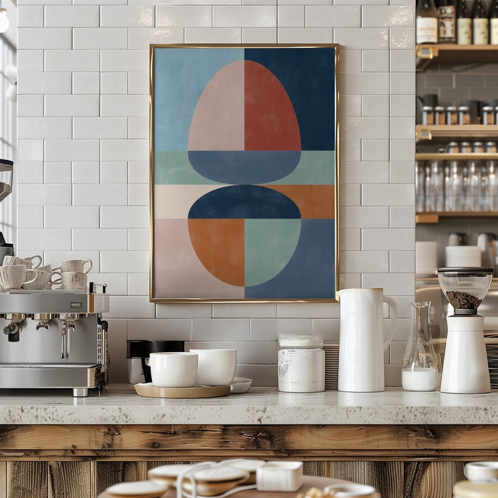 Overlapping Semi - Circles In Earthy Tones - Stretched Canvas, Poster or Fine Art Print - I Heart Wall Art - Poster Print, Canvas Print or Framed Art Print