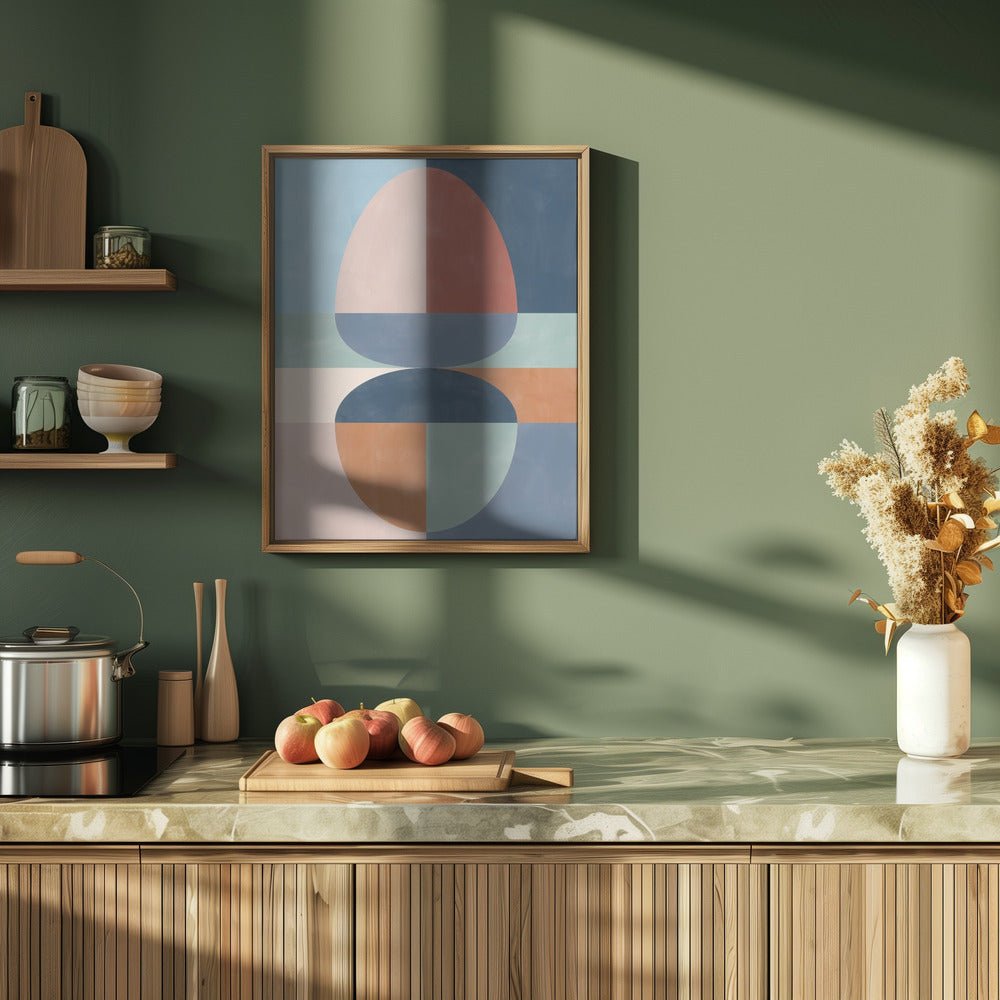 Overlapping Semi - Circles In Earthy Tones - Stretched Canvas, Poster or Fine Art Print - I Heart Wall Art - Poster Print, Canvas Print or Framed Art Print