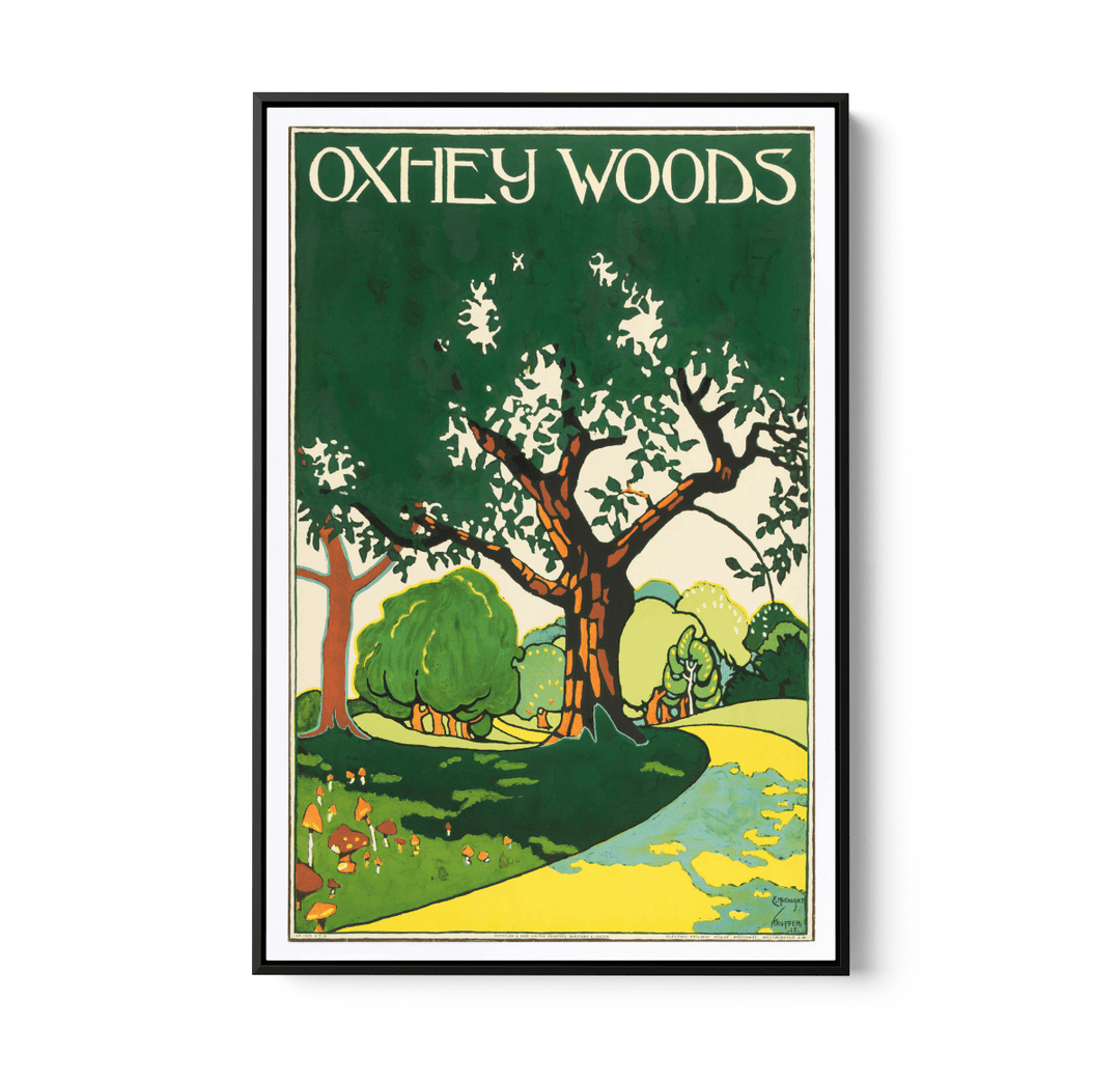 Oxhey Woods Vintage Poster - Stretched Canvas or Wall Art Print - I Heart Wall Art - Poster Print, Canvas Print or Framed Art Print