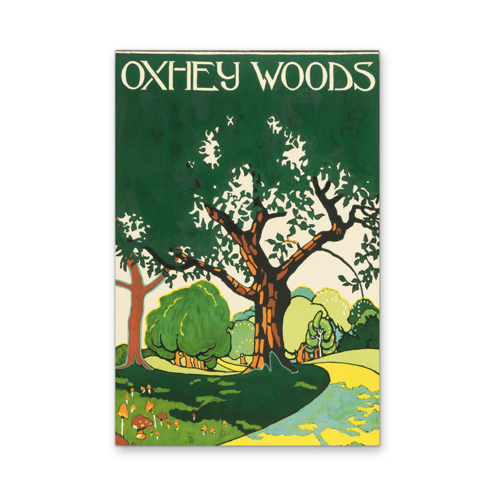 Oxhey Woods Vintage Poster - Stretched Canvas or Wall Art Print - I Heart Wall Art - Poster Print, Canvas Print or Framed Art Print