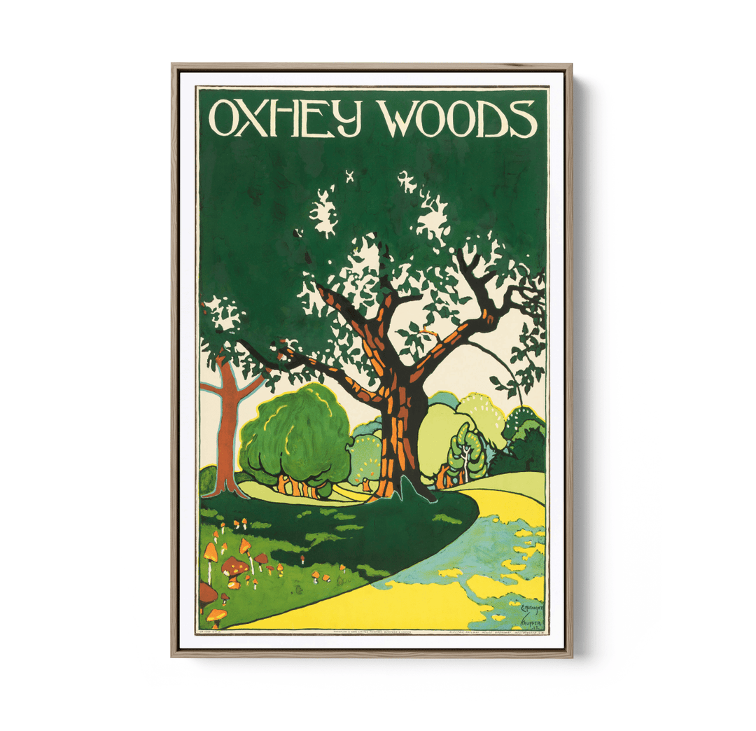 Oxhey Woods Vintage Poster - Stretched Canvas or Wall Art Print - I Heart Wall Art - Poster Print, Canvas Print or Framed Art Print
