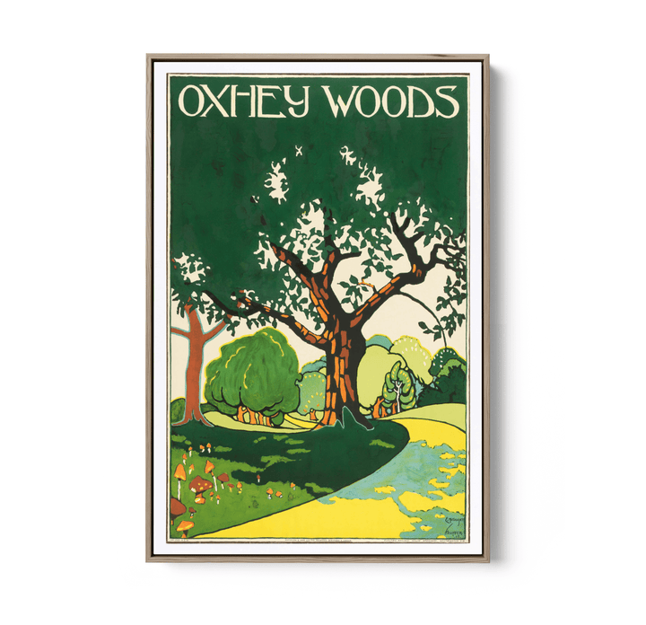 Oxhey Woods Vintage Poster - Stretched Canvas or Wall Art Print - I Heart Wall Art - Poster Print, Canvas Print or Framed Art Print