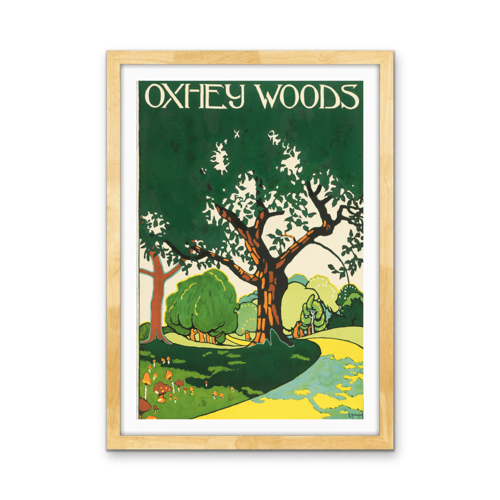 Oxhey Woods Vintage Poster - Stretched Canvas or Wall Art Print - I Heart Wall Art - Poster Print, Canvas Print or Framed Art Print