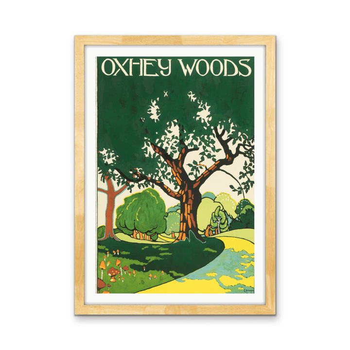 Oxhey Woods Vintage Poster - Stretched Canvas or Wall Art Print - I Heart Wall Art - Poster Print, Canvas Print or Framed Art Print