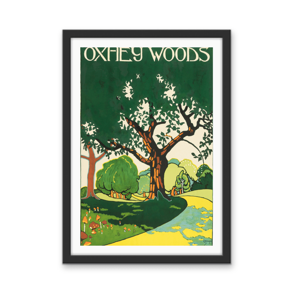 Oxhey Woods Vintage Poster - Stretched Canvas or Wall Art Print - I Heart Wall Art - Poster Print, Canvas Print or Framed Art Print