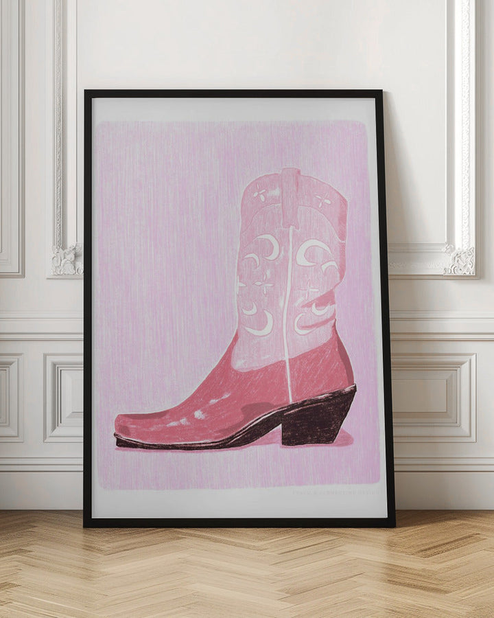 P&amp;c Cowgirlboot Copy - Stretched Canvas, Poster or Fine Art Print I Heart Wall Art