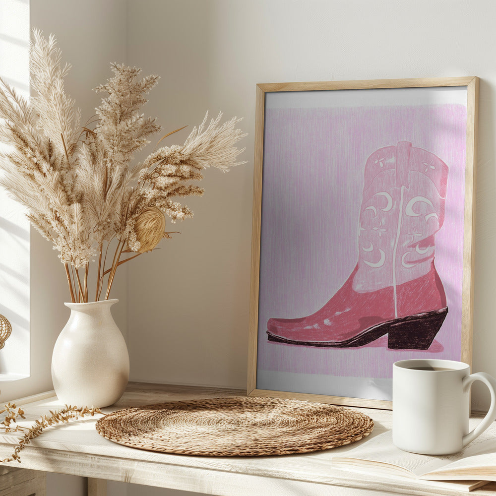 P&amp;c Cowgirlboot Copy - Stretched Canvas, Poster or Fine Art Print I Heart Wall Art