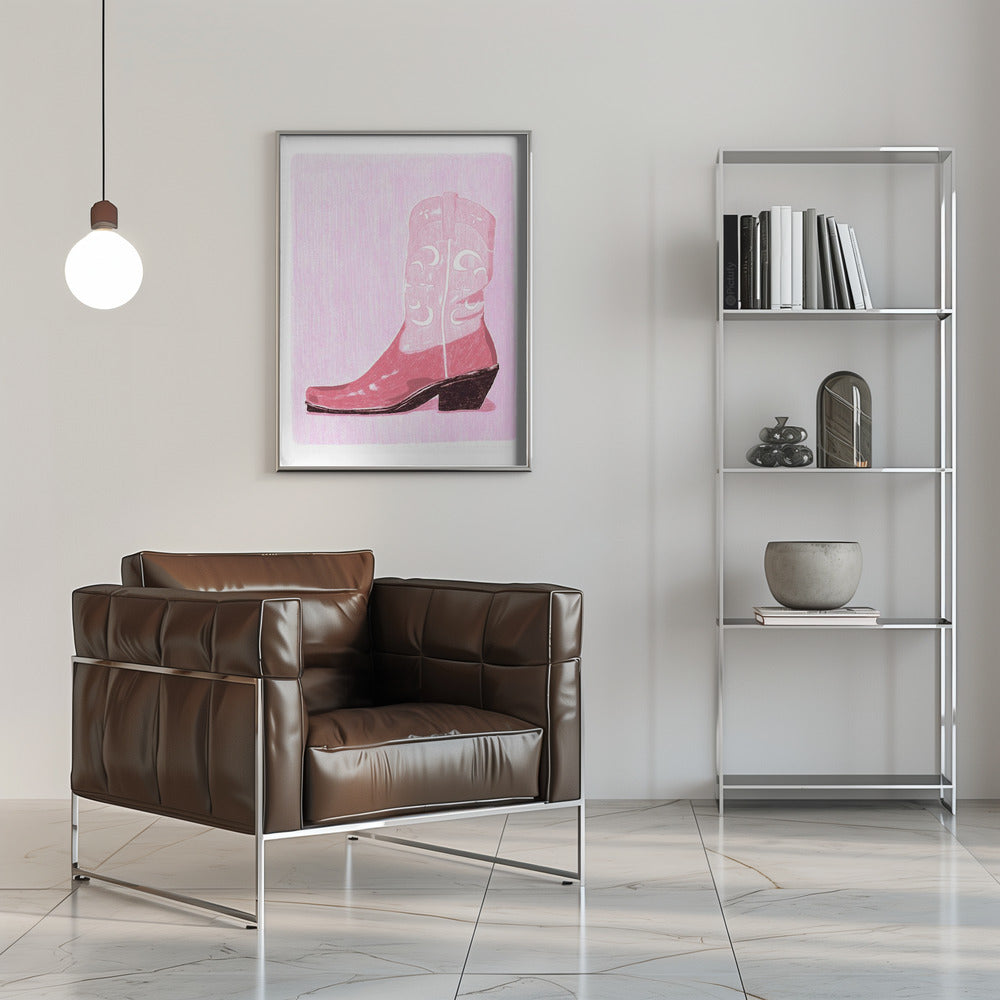 P&amp;c Cowgirlboot Copy - Stretched Canvas, Poster or Fine Art Print I Heart Wall Art