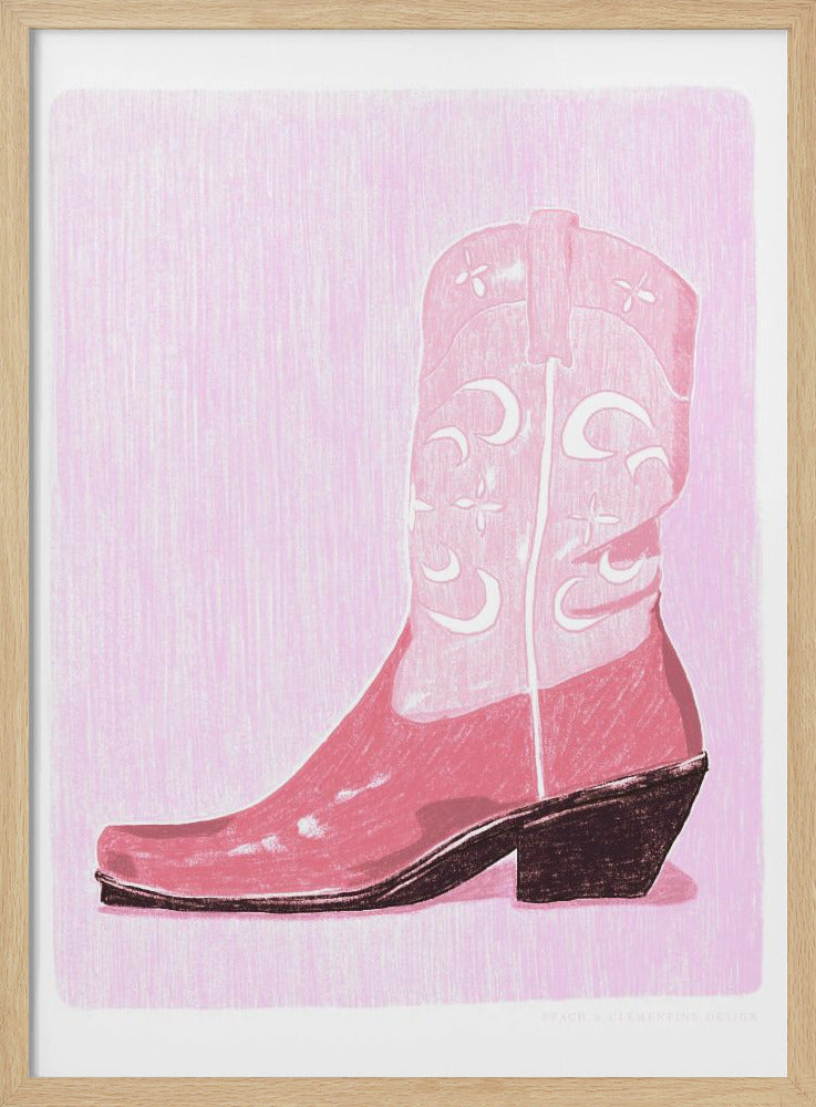 P&amp;c Cowgirlboot Copy - Stretched Canvas, Poster or Fine Art Print I Heart Wall Art