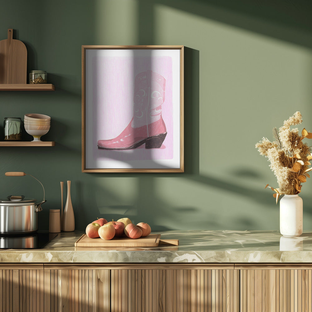 P&amp;c Cowgirlboot Copy - Stretched Canvas, Poster or Fine Art Print I Heart Wall Art