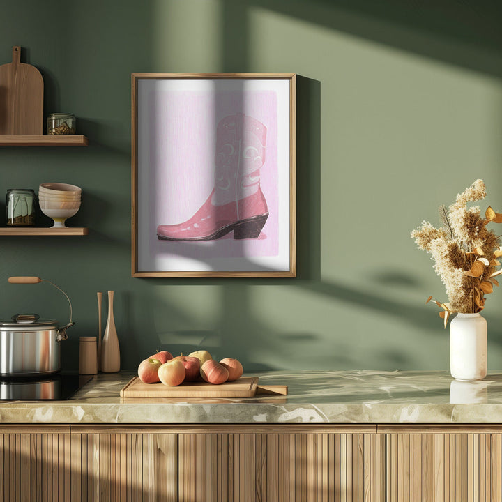 P&amp;c Cowgirlboot Copy - Stretched Canvas, Poster or Fine Art Print I Heart Wall Art