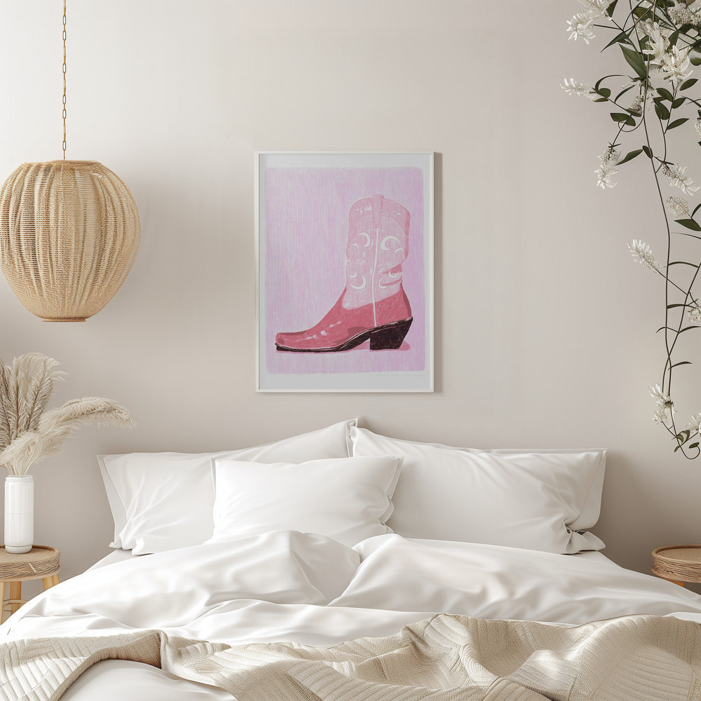 P&amp;c Cowgirlboot Copy - Stretched Canvas, Poster or Fine Art Print I Heart Wall Art