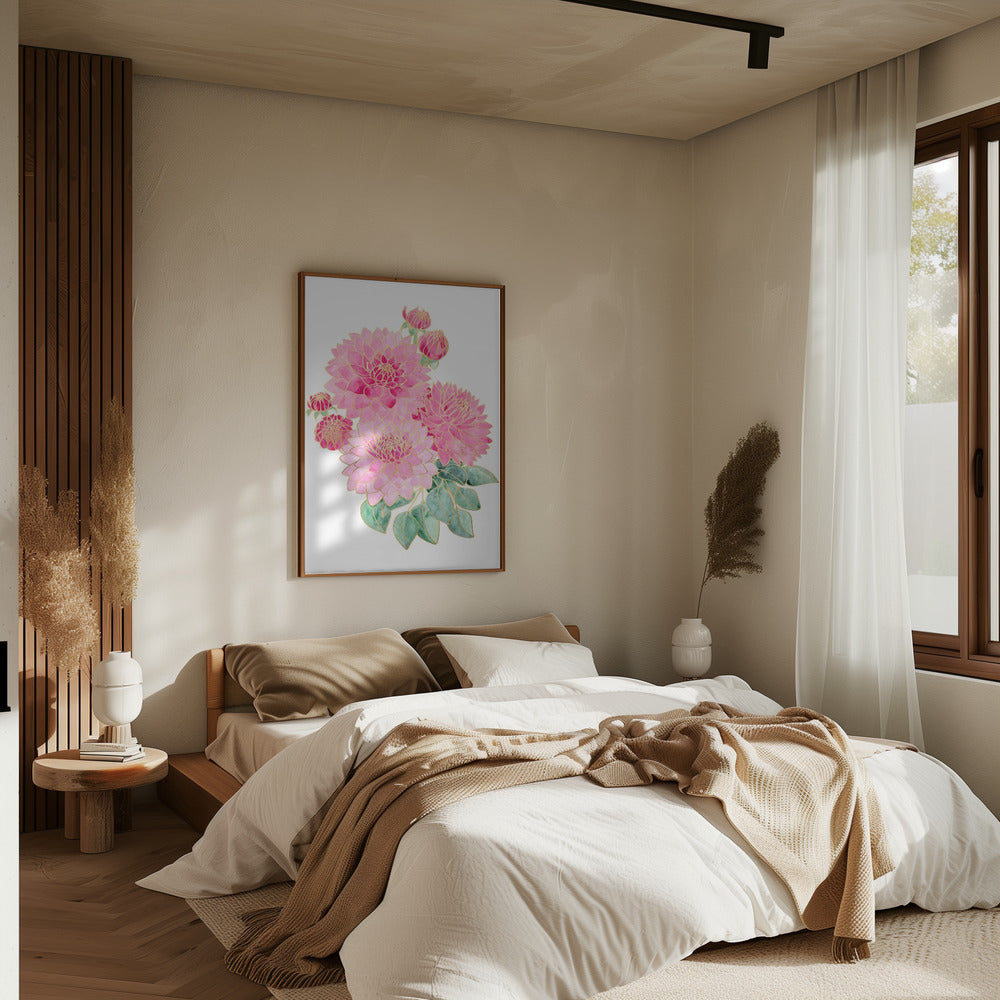 Pacey pink watercolor bouquet - Stretched Canvas, Poster or Fine Art Print I Heart Wall Art