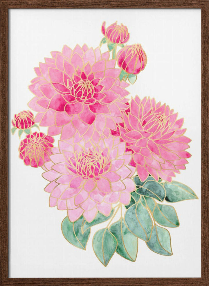 Pacey pink watercolor bouquet - Stretched Canvas, Poster or Fine Art Print I Heart Wall Art