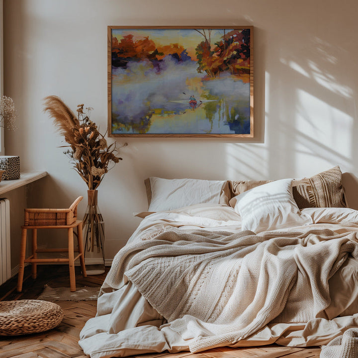 Paddling In the Mist - Stretched Canvas, Poster or Fine Art Print I Heart Wall Art