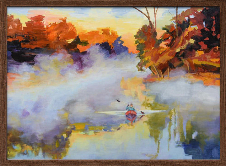 Paddling In the Mist - Stretched Canvas, Poster or Fine Art Print I Heart Wall Art