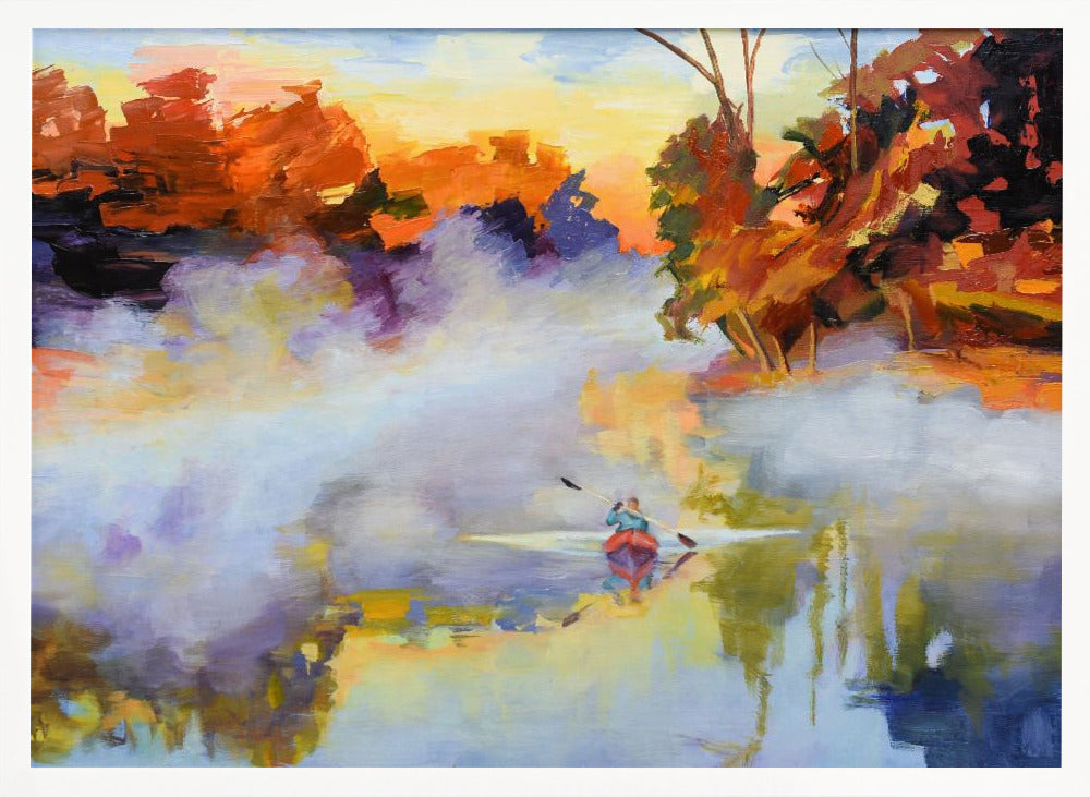Paddling In the Mist - Stretched Canvas, Poster or Fine Art Print I Heart Wall Art