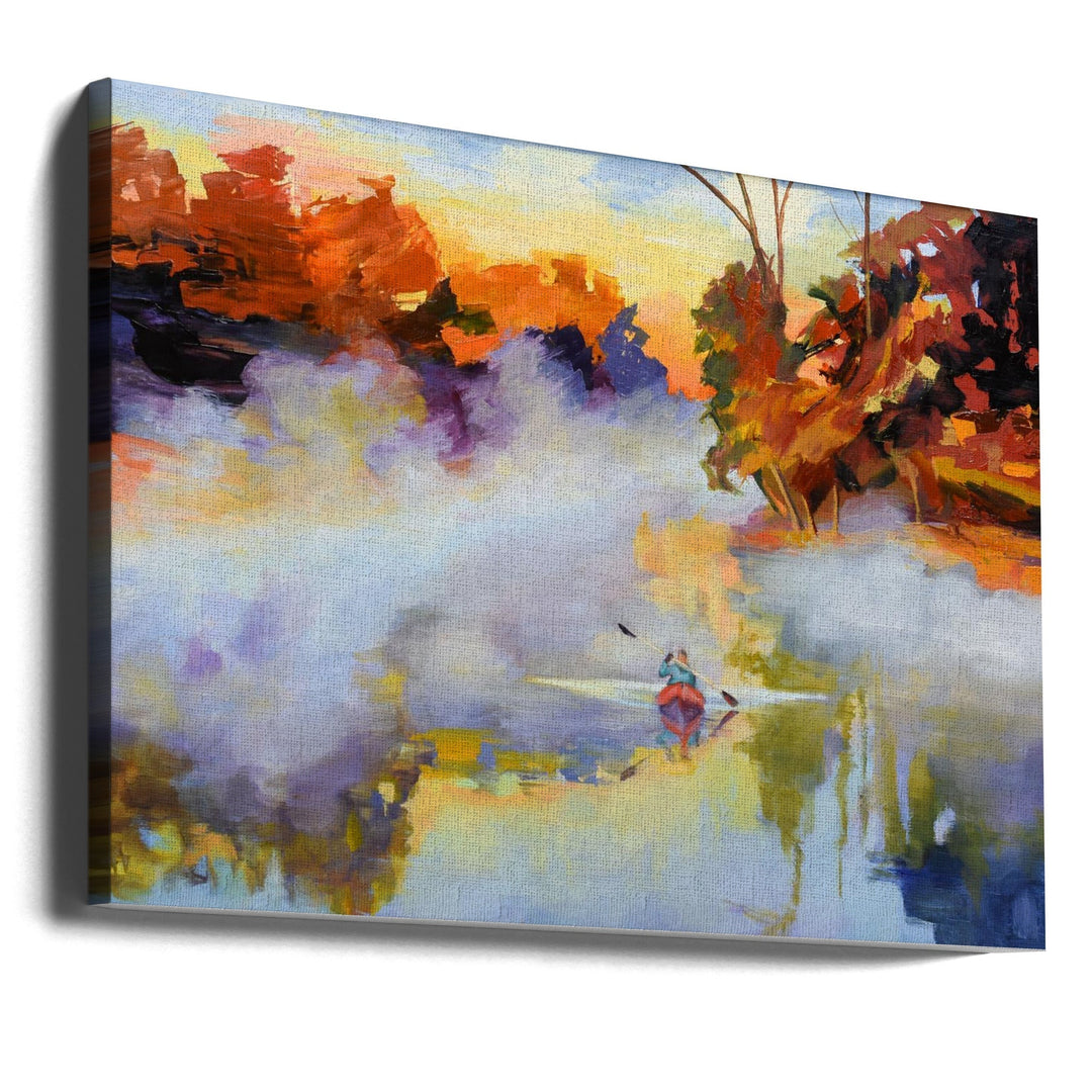 Paddling In the Mist - Stretched Canvas, Poster or Fine Art Print I Heart Wall Art