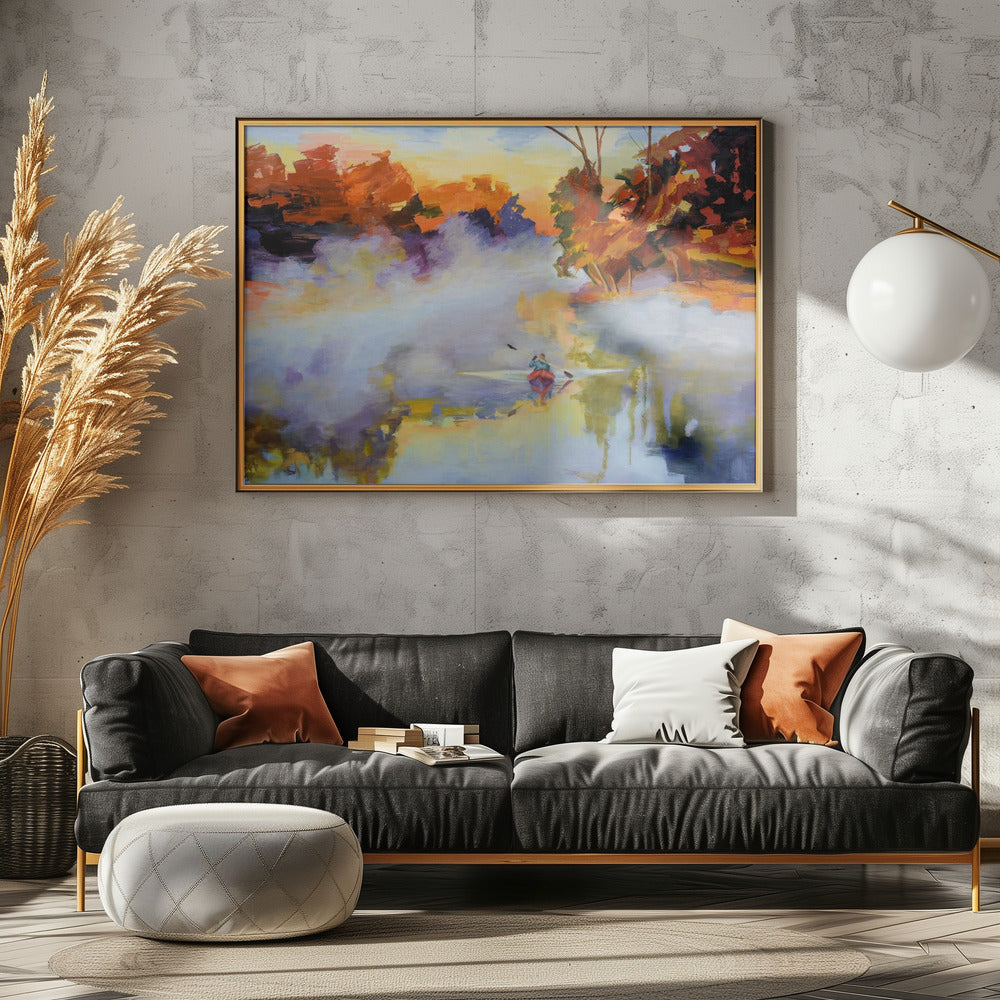 Paddling In the Mist - Stretched Canvas, Poster or Fine Art Print I Heart Wall Art