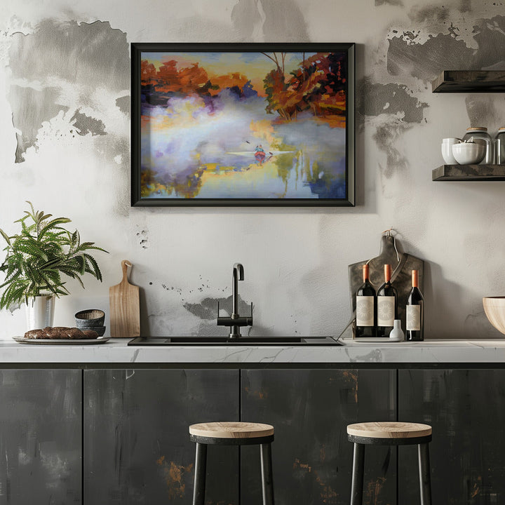 Paddling In the Mist - Stretched Canvas, Poster or Fine Art Print I Heart Wall Art