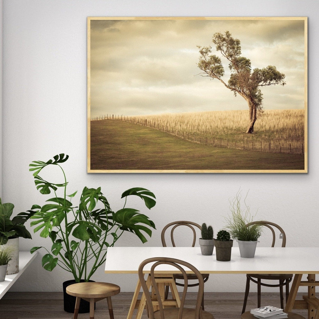 Paddock- Australian Countryside Gundagai Bush Yellow Farm Landscape Art Print - I Heart Wall Art