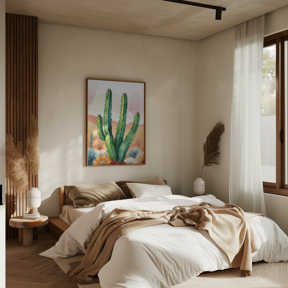 Painted Desert Blooms - Stretched Canvas, Poster or Fine Art Print I Heart Wall Art