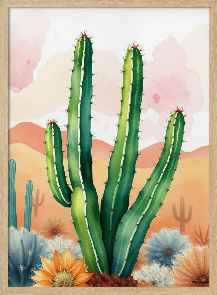 Painted Desert Blooms - Stretched Canvas, Poster or Fine Art Print I Heart Wall Art
