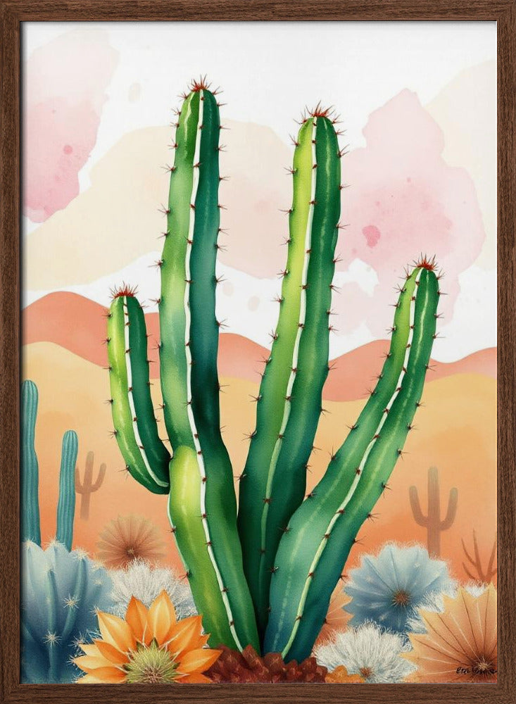 Painted Desert Blooms - Stretched Canvas, Poster or Fine Art Print I Heart Wall Art