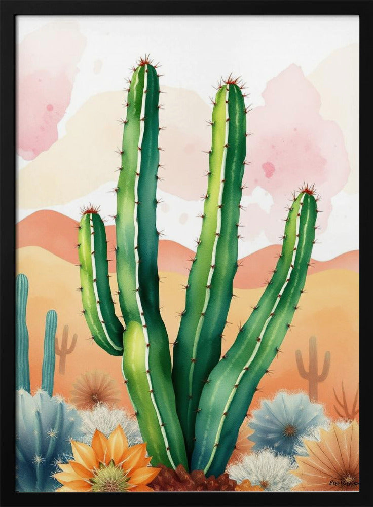 Painted Desert Blooms - Stretched Canvas, Poster or Fine Art Print I Heart Wall Art