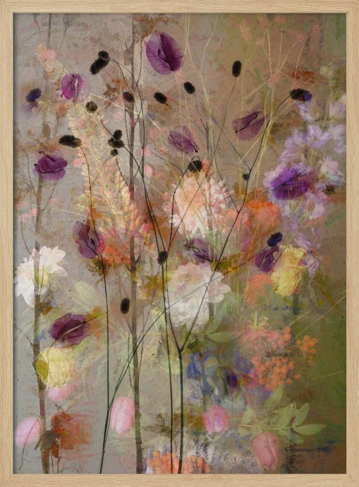 Painterly flowers - Stretched Canvas, Poster or Fine Art Print - I Heart Wall Art - Poster Print, Canvas Print or Framed Art Print