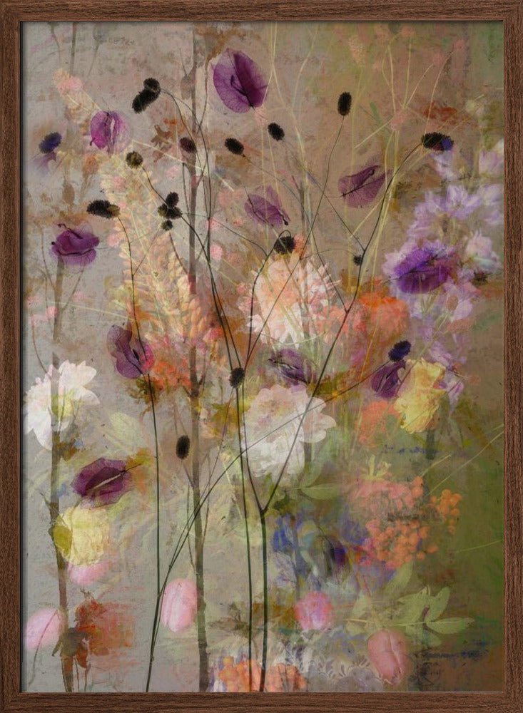 Painterly flowers - Stretched Canvas, Poster or Fine Art Print - I Heart Wall Art - Poster Print, Canvas Print or Framed Art Print