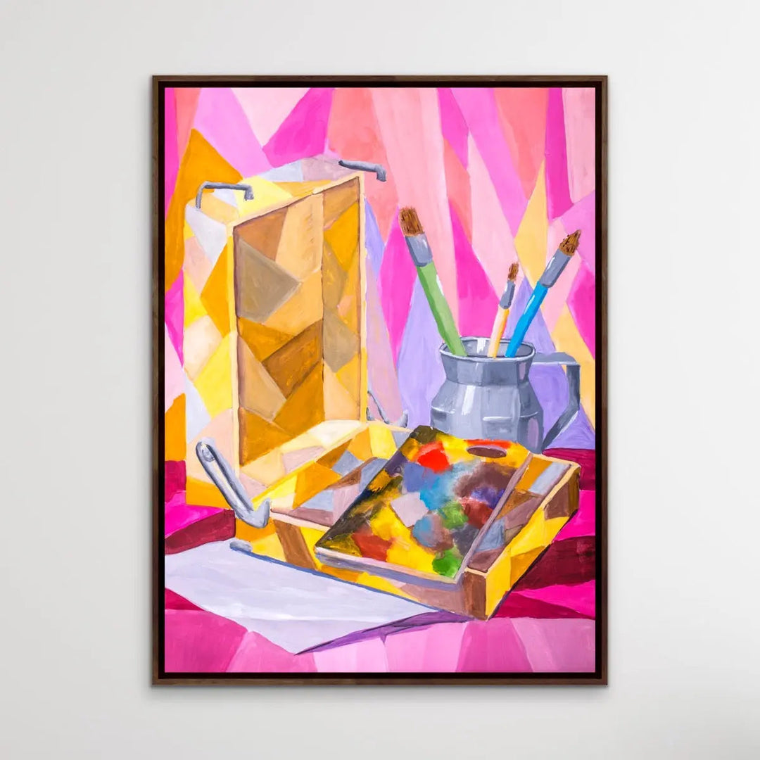 Painting Days - Colourful Pink Still Life by Ukrainian Artist Valentin Ivansov - I Heart Wall Art