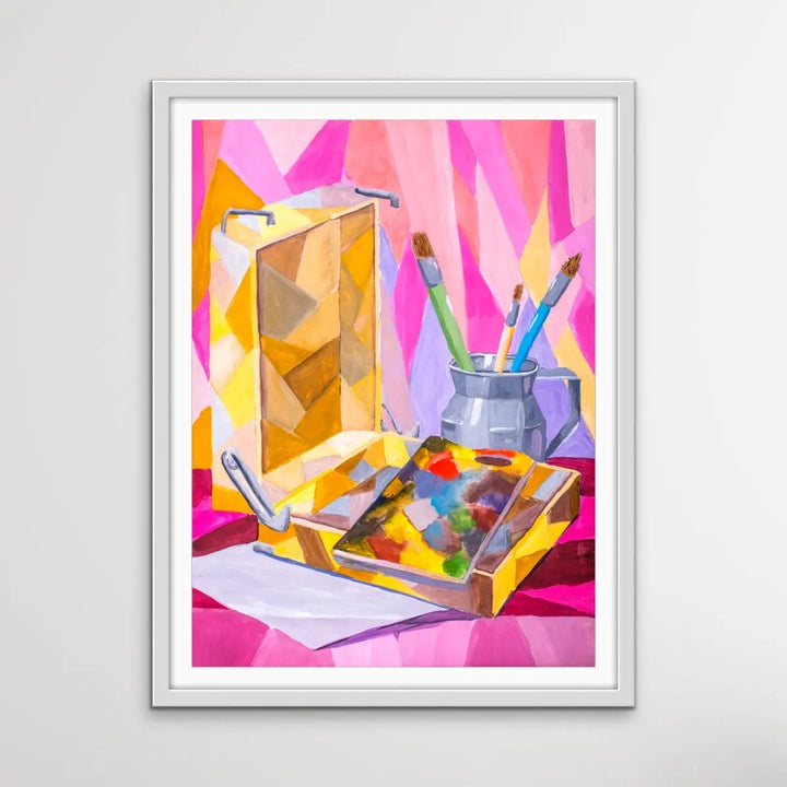 Painting Days - Colourful Pink Still Life by Ukrainian Artist Valentin Ivansov - I Heart Wall Art
