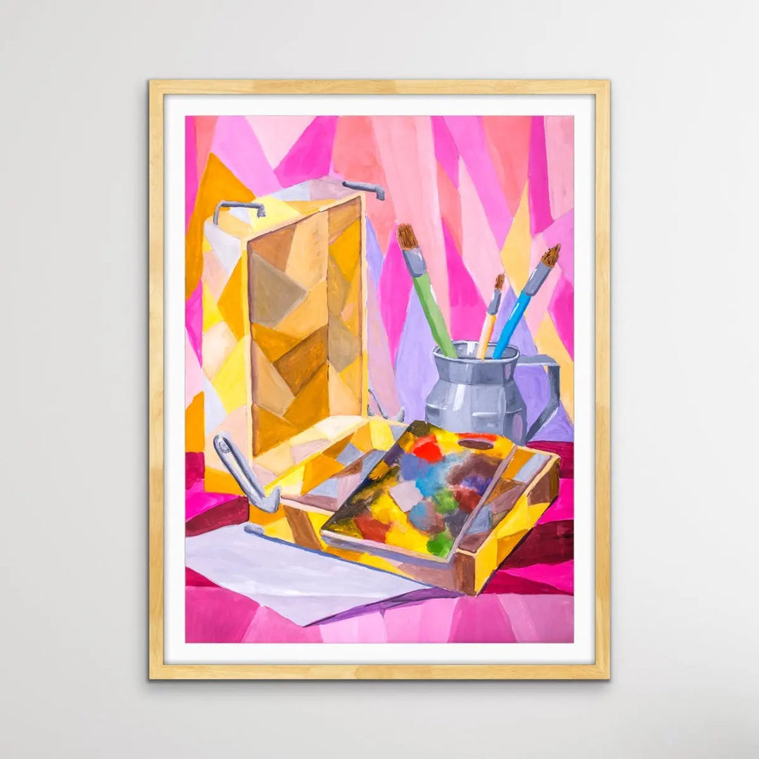 Painting Days - Colourful Pink Still Life by Ukrainian Artist Valentin Ivansov - I Heart Wall Art
