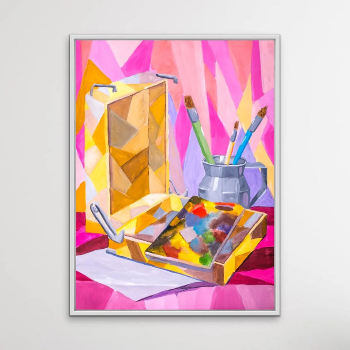 Painting Days - Colourful Pink Still Life by Ukrainian Artist Valentin Ivansov - I Heart Wall Art