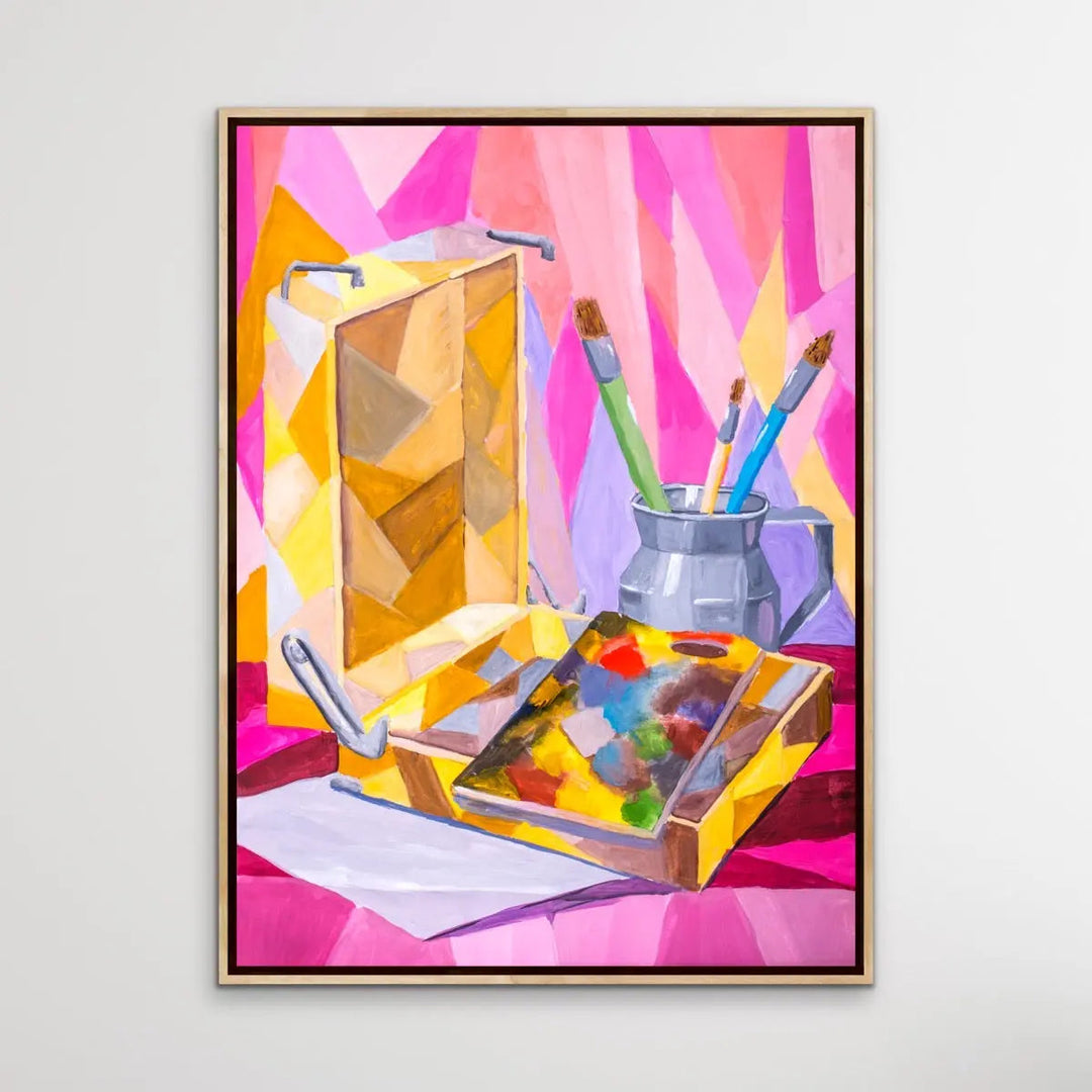 Painting Days - Colourful Pink Still Life by Ukrainian Artist Valentin Ivansov - I Heart Wall Art