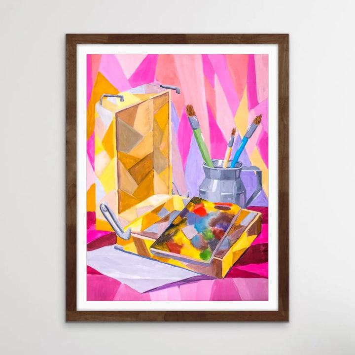 Painting Days - Colourful Pink Still Life by Ukrainian Artist Valentin Ivansov - I Heart Wall Art