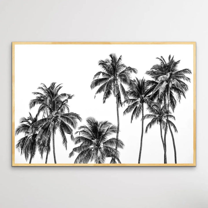 Palm Silhouette - Black and Pastel Palm Tree Photographic Print - I Heart Wall Art