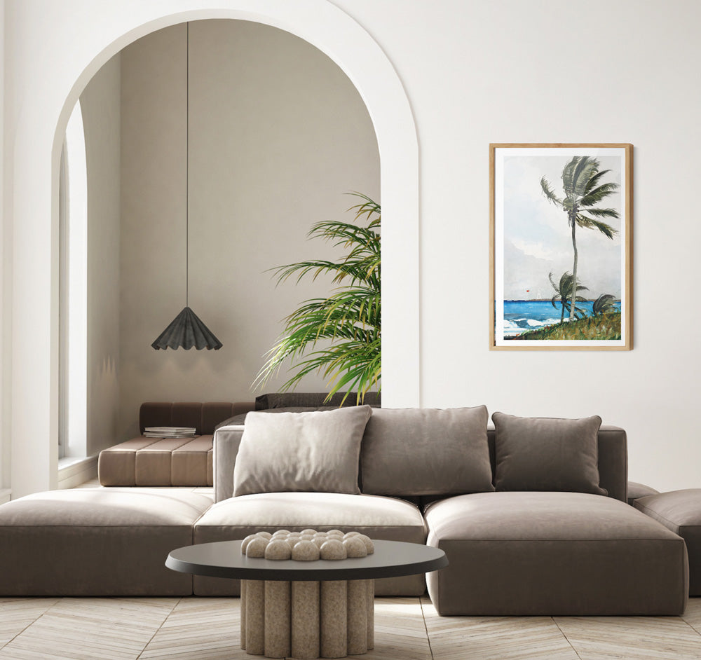 Palm Tree by Winslow Homer - Americana Historic Coastal Hamptons Stretched Canvas or Wall Art Print