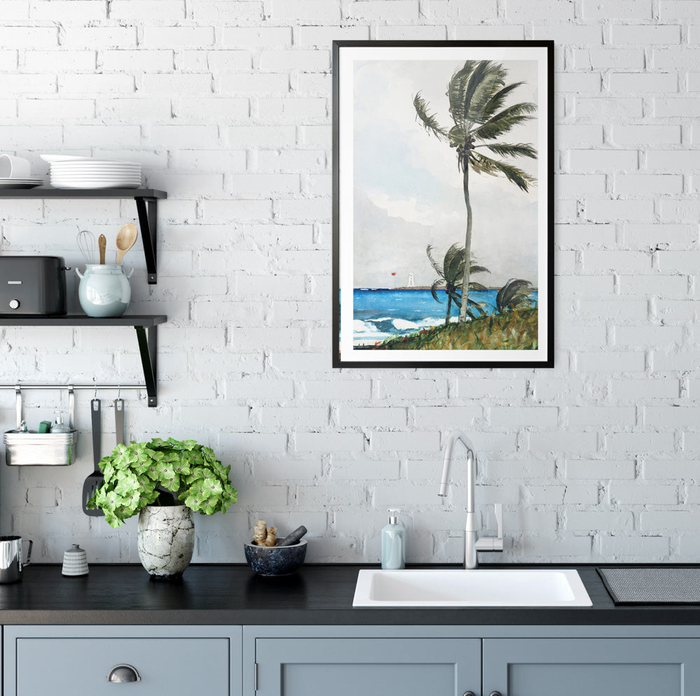 Palm Tree by Winslow Homer - Americana Historic Coastal Hamptons Stretched Canvas or Wall Art Print