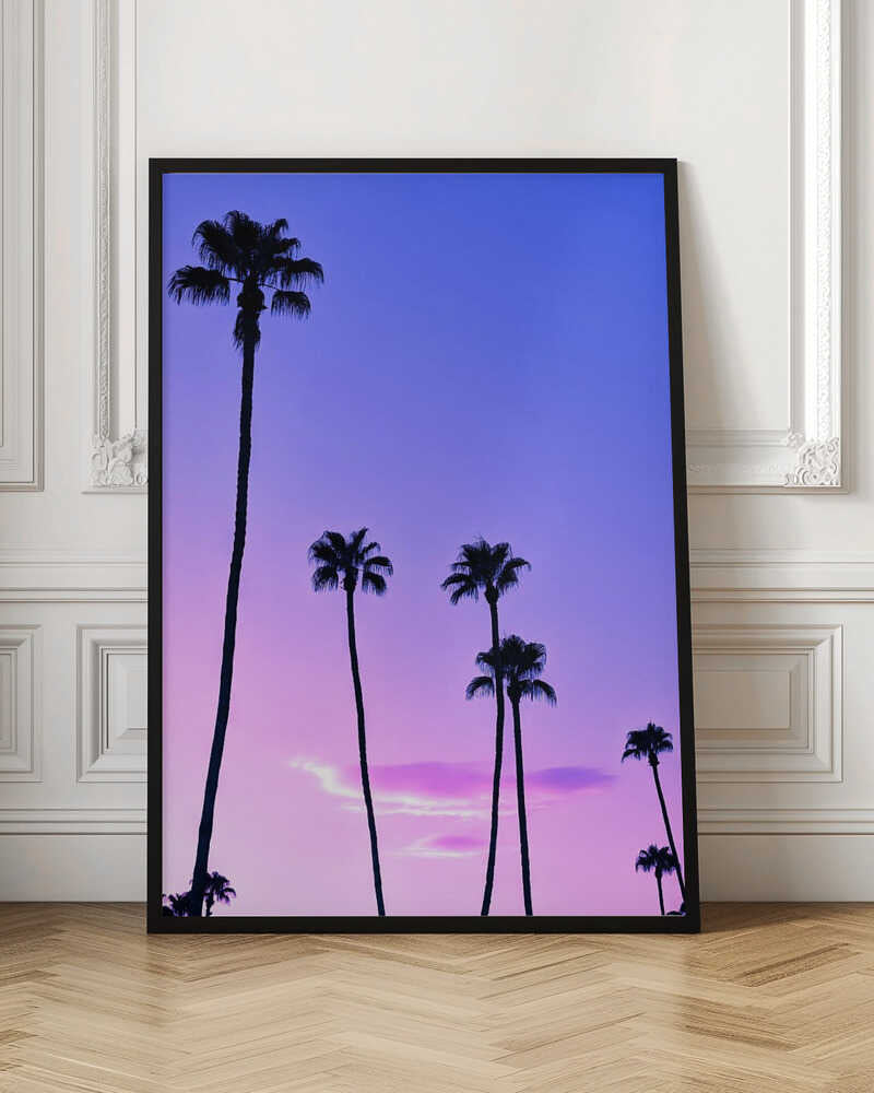 Palm Tree Sunset - Stretched Canvas, Poster or Fine Art Print - I Heart Wall Art - Poster Print, Canvas Print or Framed Art Print