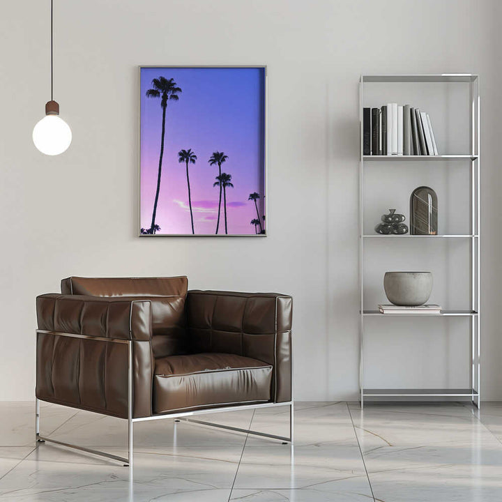 Palm Tree Sunset - Stretched Canvas, Poster or Fine Art Print - I Heart Wall Art - Poster Print, Canvas Print or Framed Art Print