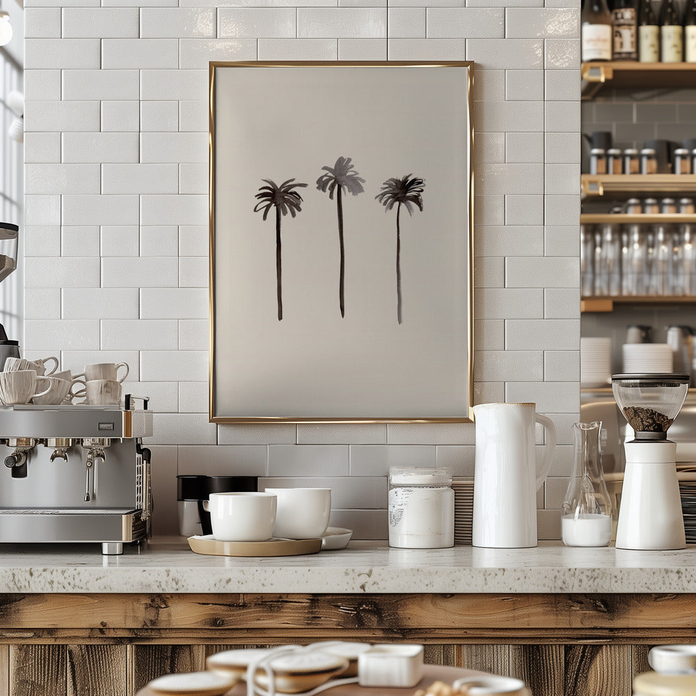 Palm Trees Ink - Stretched Canvas, Poster or Fine Art Print I Heart Wall Art