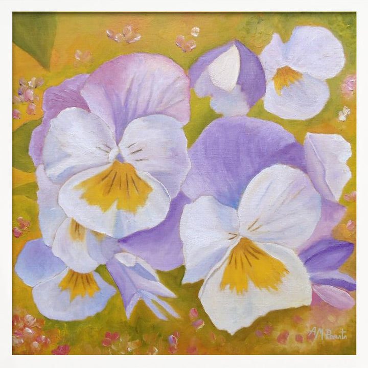 Pansies - Square Stretched Canvas, Poster or Fine Art Print I Heart Wall Art