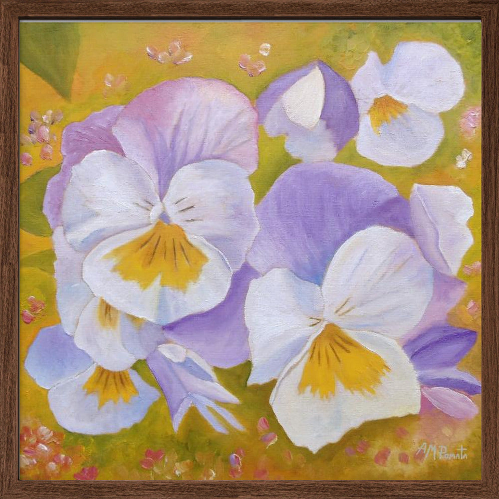 Pansies - Square Stretched Canvas, Poster or Fine Art Print I Heart Wall Art