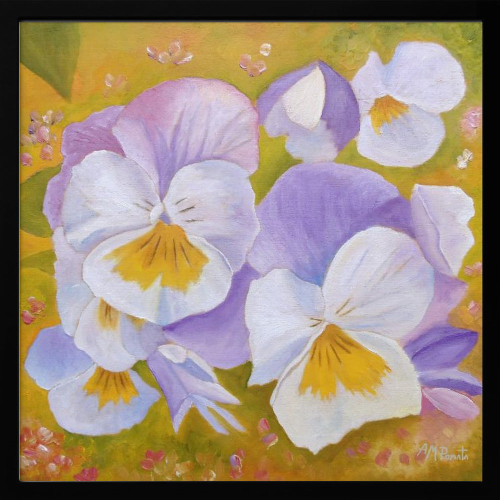 Pansies - Square Stretched Canvas, Poster or Fine Art Print I Heart Wall Art